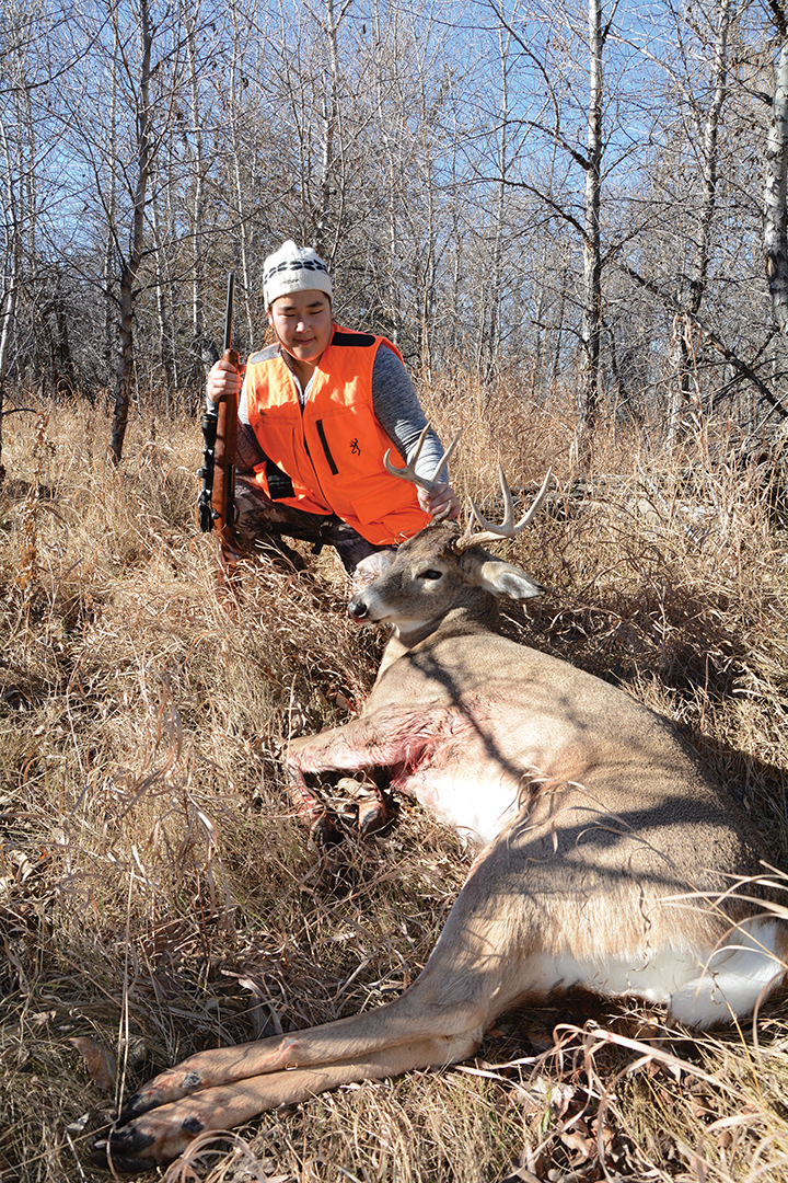 Zoe Ballard shot this buck on a small, thin strip of public land where whitetails are prone to bed.